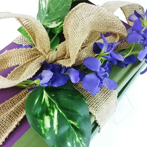 Decorative Tied Book Stack Farm House Decor Hard Cover Burlap Ribbon Set of 3 - Picture 3 of 6